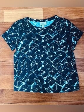 Thakoon Black & White Geometric Tie-Dye Short Sleeve Tee